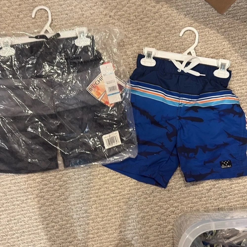 - Blue Shark Print Kids Shorts